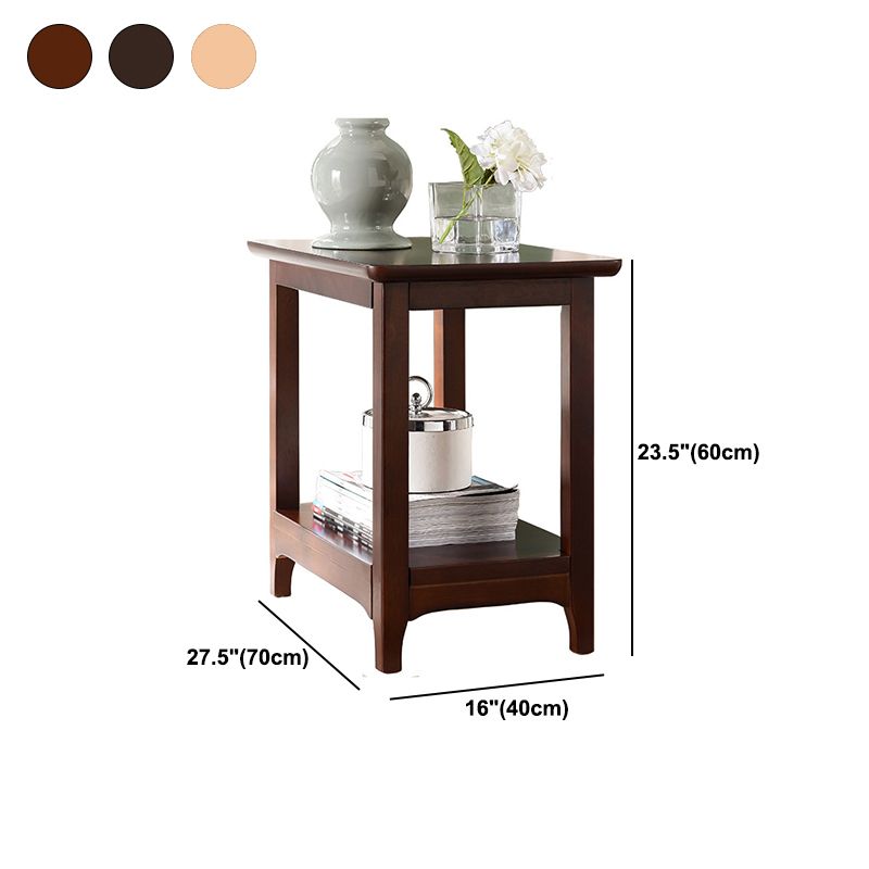 Rectangular Coffee Table with 4 Legs in Wood/black/walnut Rubber Cocktail Table