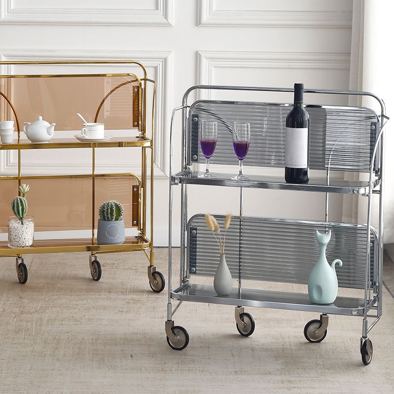 30.71" High Modern Prep Table Rolling Metal Prep Table for Dining Room