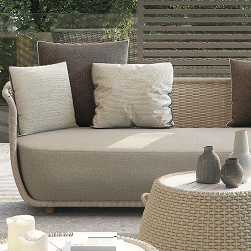 Tropical Teak Outdoor Patio Sofa with Water Resistant Cushion