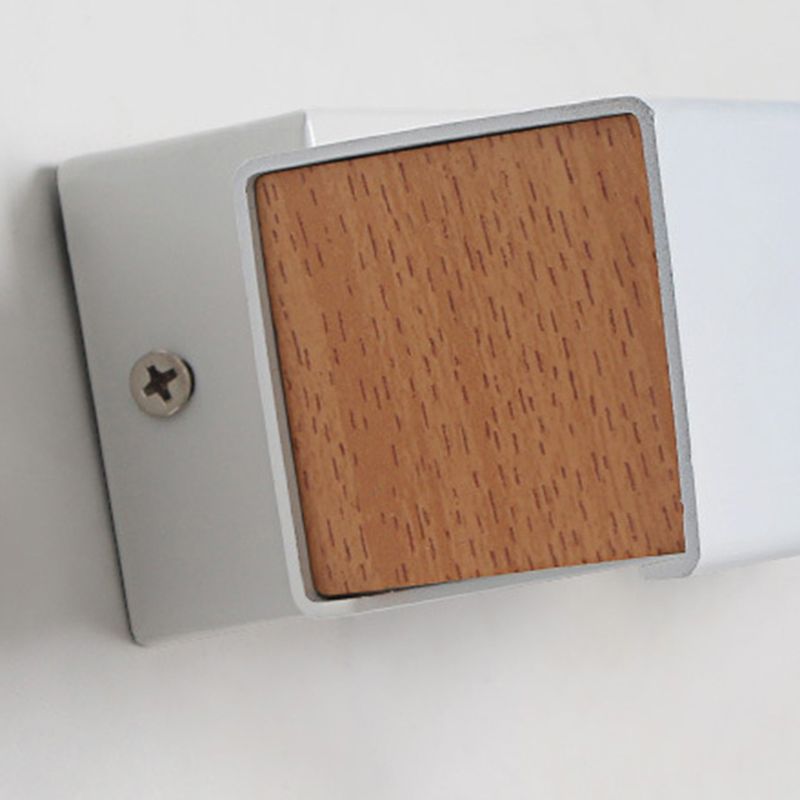 Luz de pared de madera de forma cuadrada estilo moderno 1 luz de montaje de pared ligera
