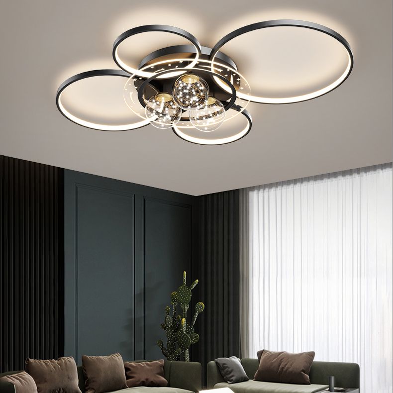Ball Shape LED Ceiling Lamp Modern Iron 7 Lights Flush Mount for Bedroom Living Room