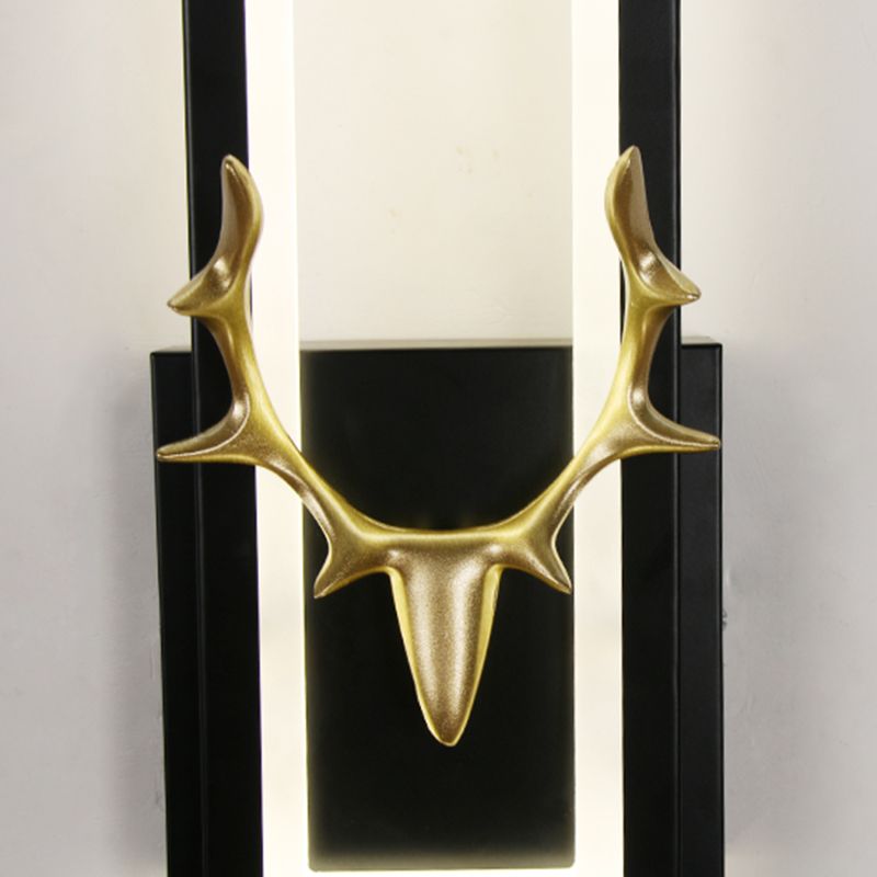 Lampada da parete per salotto in metallo Nordico in metallo a muro di cervo con tonalità rettangolare