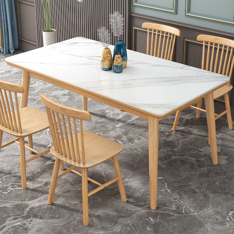Einfachheit Home Sintered Stone Esstisch Rechteck Form Esstisch mit 4 Beinen Basis