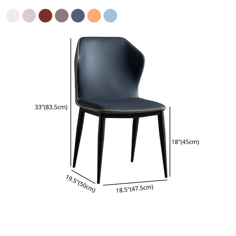 Inicio Sillas de comedor sin brazos Sillas laterales tapizadas con patas de metal (juego de 2)