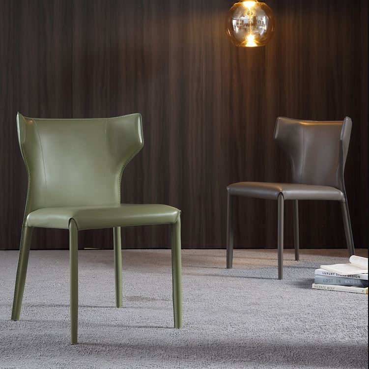 Chaise latéral de restauration de cuisine à wingback contemporaine chaise latérale en métal