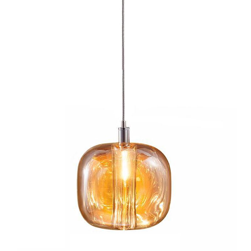 1-Light Modern Unique Geometric Pendant Lighting with Glass Shade