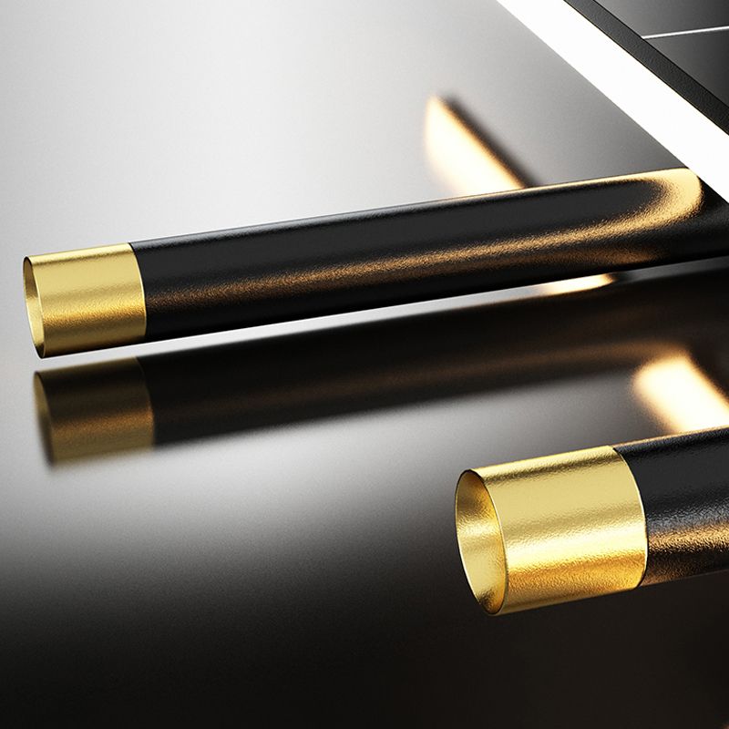 Contemporary Style Linear Island Lighting Metal 4-Light Island Pendant Lights in Black