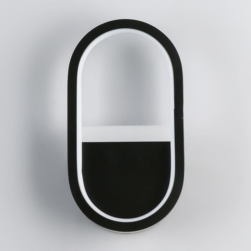 Metal Oval Shape Wall Lighting Modern 1-Light Wall Mounted Light Fixture