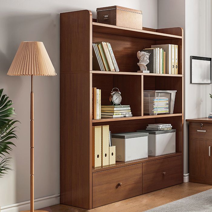Wooden Closed Back Bookcase Modern Standard Bookshelf for Home