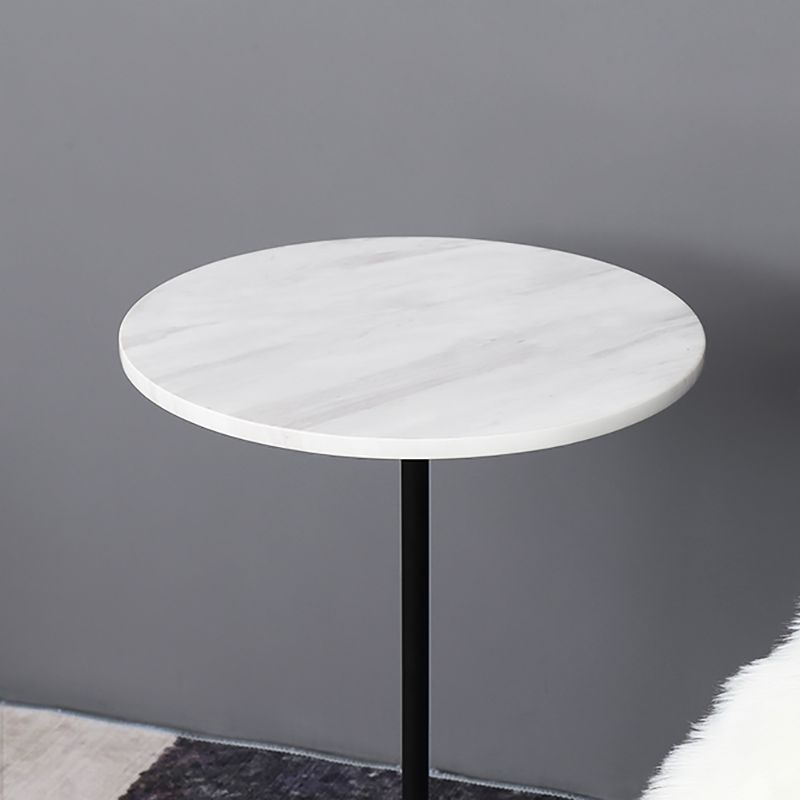 15.74" Wide Round Side Accent Table Marble Top Pedestal End Table