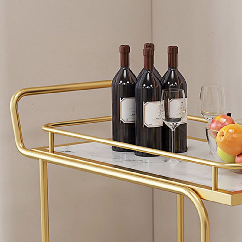 Modern Open Storage Prep Table Rectangular Rolling Kitchen Trolley