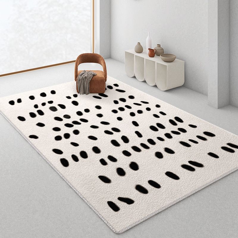 Beige Tone Rug Rectangle Shape Living Room Polyester Washable Area Rug