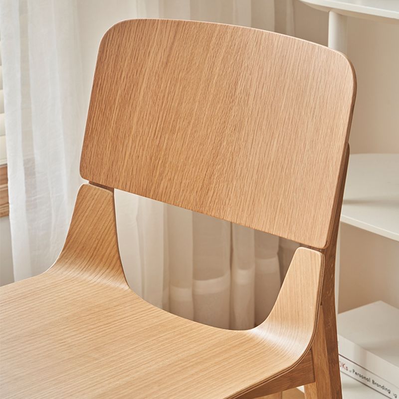 Nordic Style Solid Wood Dining Room Chair Armless Open Back Dining Side Chair for Home Use