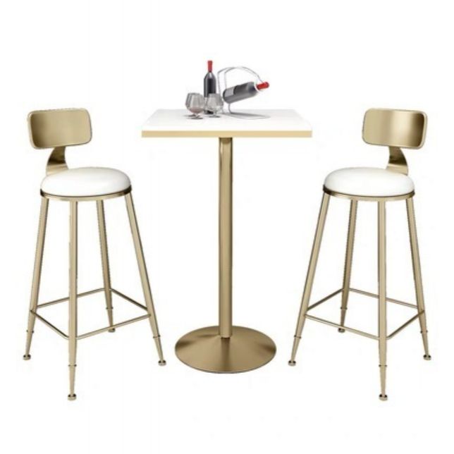 Glam Table and Stool Set 1/2/3/5 Pieces Bar Pub Table Set for Dining Room