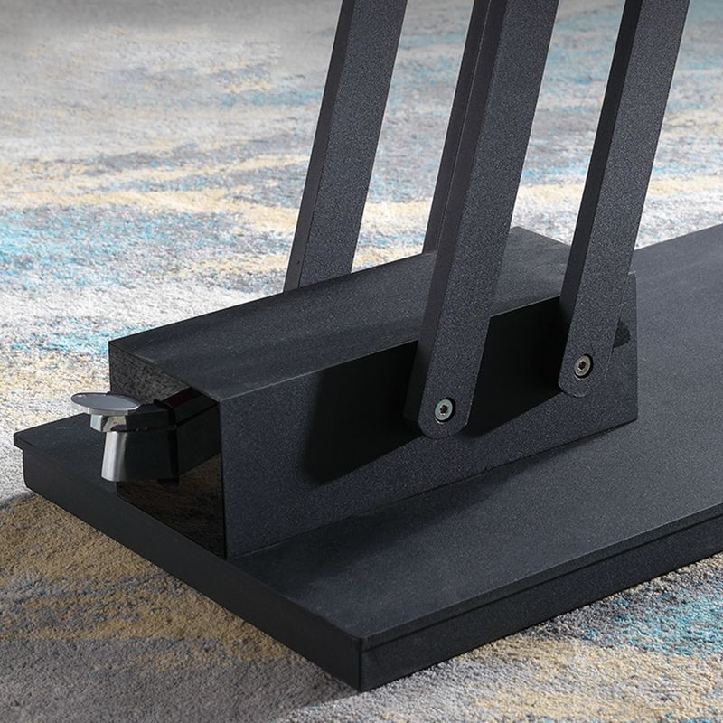 Modern Solid Color Metal Single Foot Base Slate Square Coffee Table