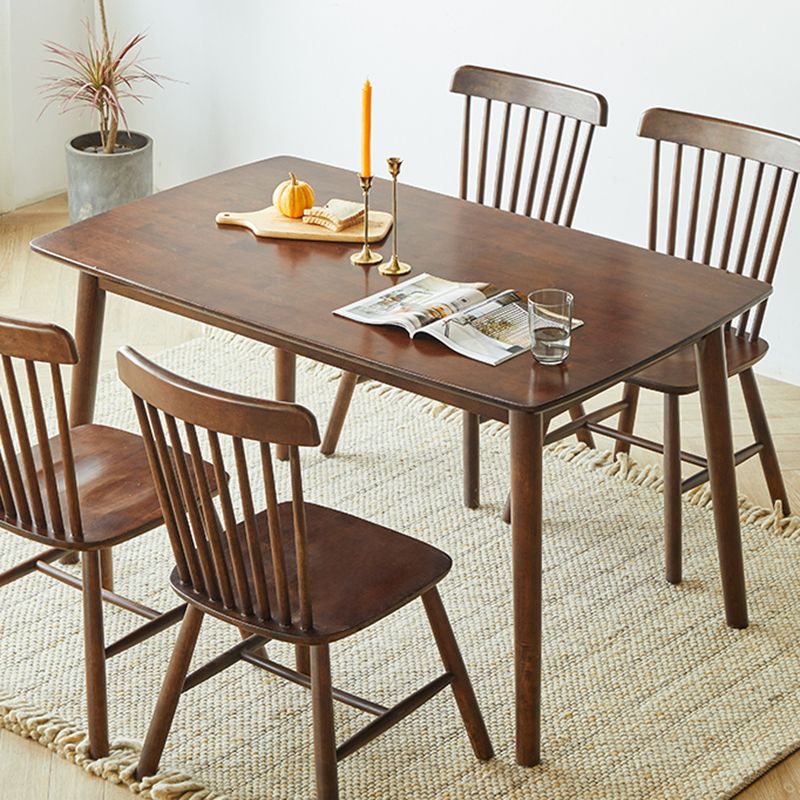 Moderner Stil Massivholz Esstisch Rechtecktisch mit 4 Beinen für Zuhause