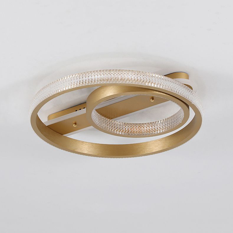 LED Flush Mounted Ceiling Lights with Acrylic Shade Gold Simplicity Lighting Fixture