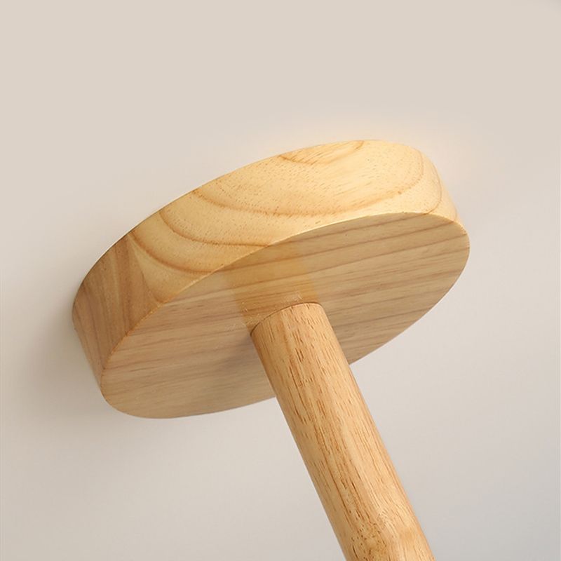 Moderne stijl houten kroonluchter witte bol glazen schaduw hangende verlichting armatuur voor salon