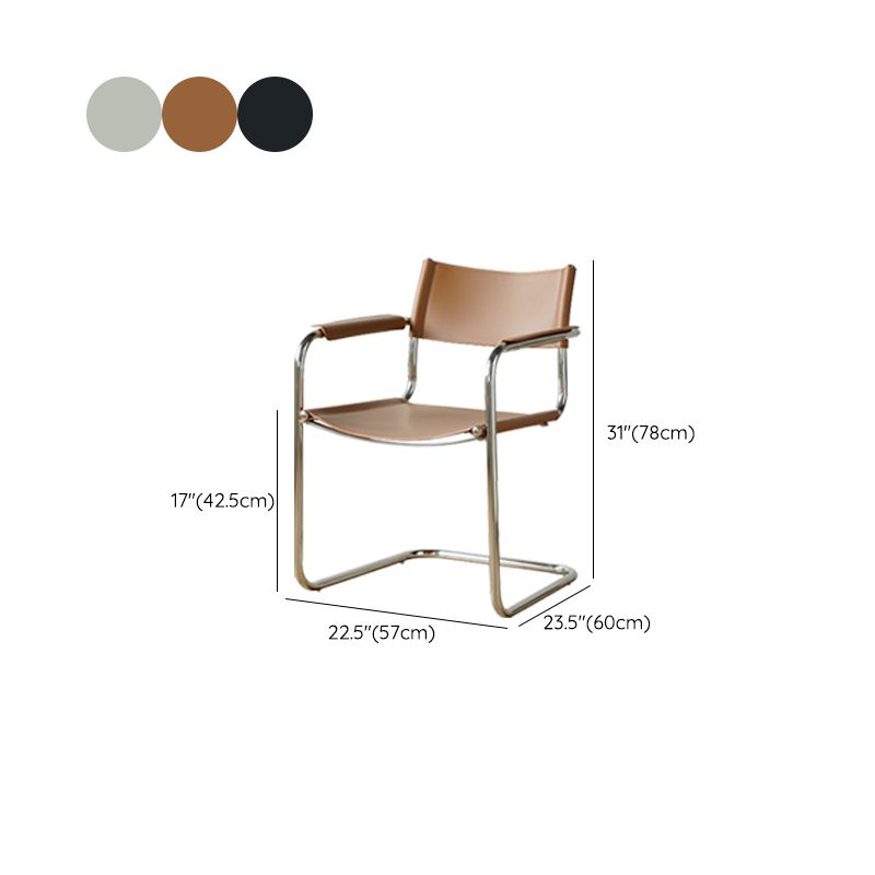 Industrial Arm Chair Modern Leather Indoor Dining Chair for Home