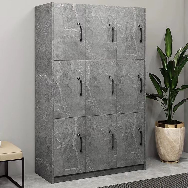 Gray Engineered Wood Armoire for Bathroom Modern Hinged Door Cabinet