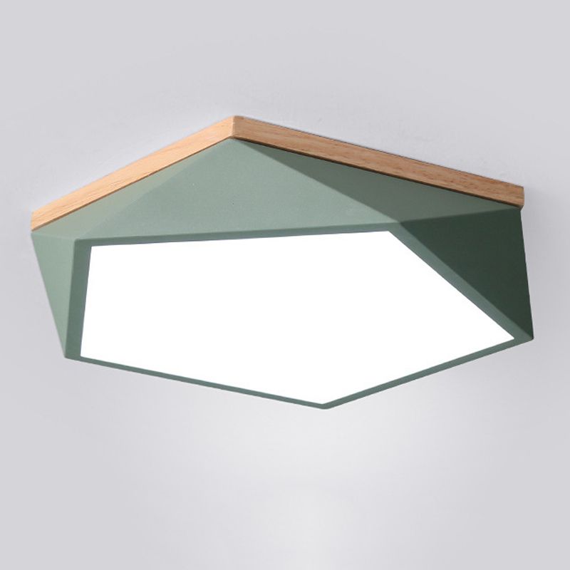 1 Lampe à plafond Hexagonal Lumière moderne Macaron Style Plafond métal Éclairage pour la salle de séjour