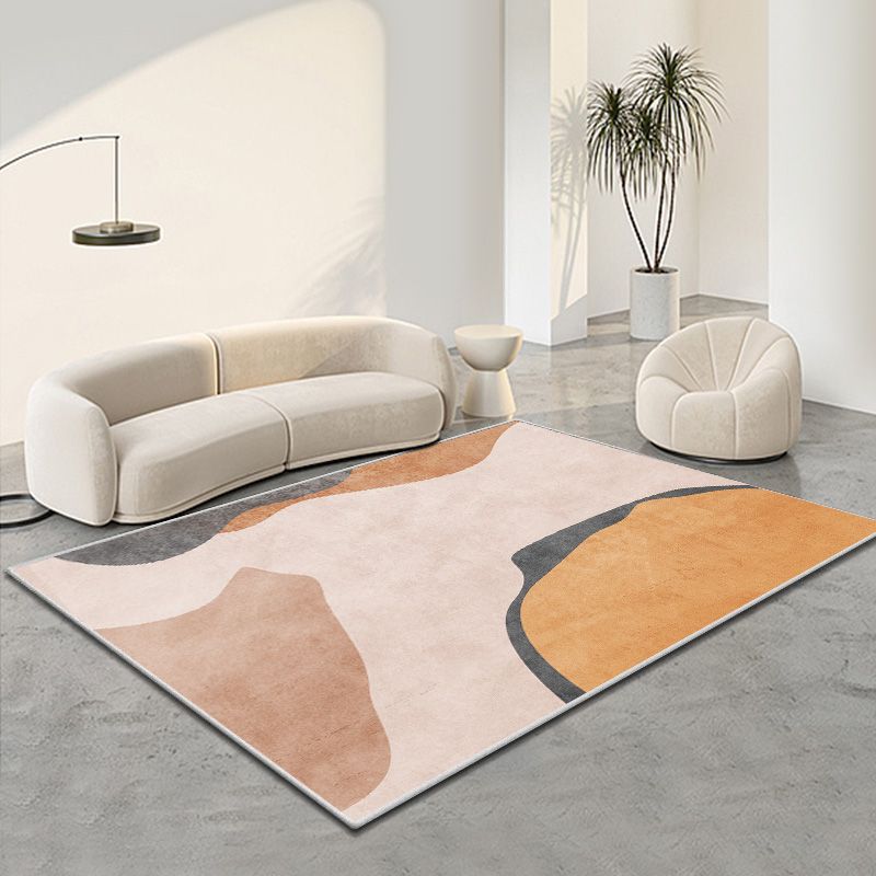 Chic Modern Area Rug Geometric Pattern Polyester Area Carpet Non-Slip Backing Rug for Living Room