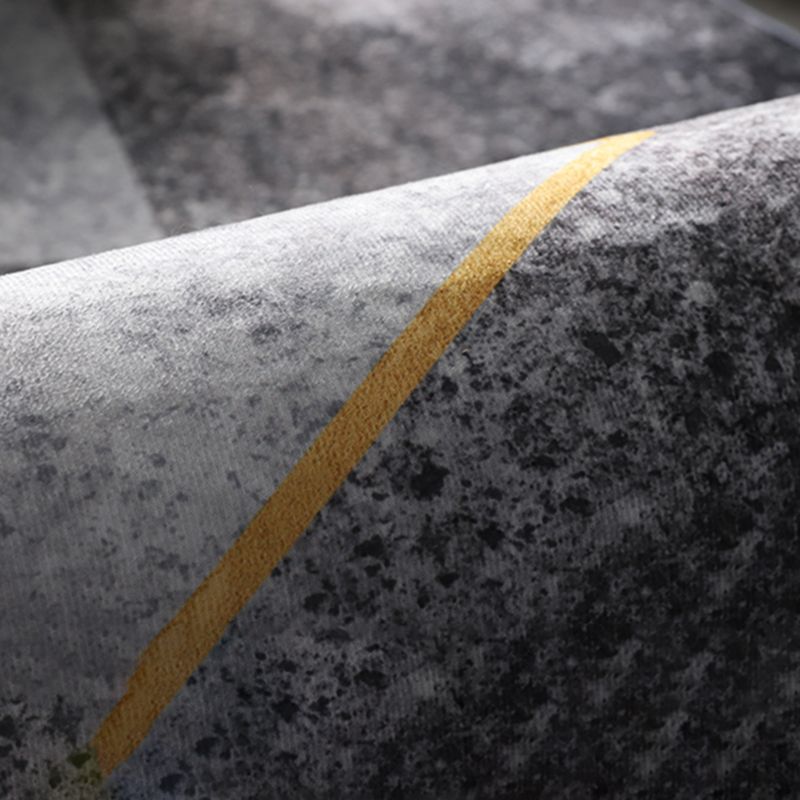 Simple Geometric Printed Carpet Polyester Indoor Rug Non-Slip Backing Rug for Home Decoration