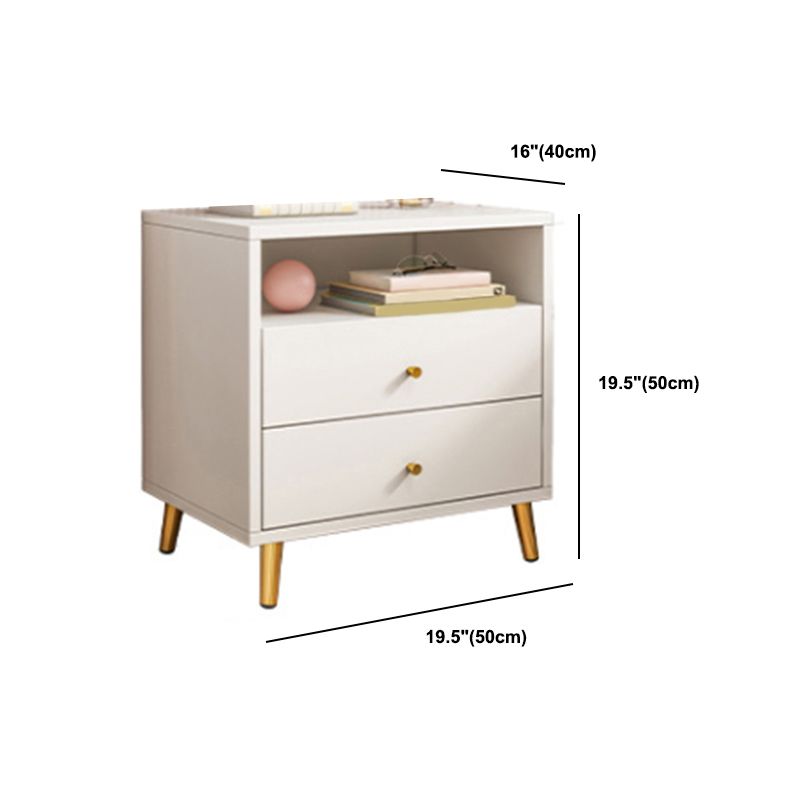 Modern Style Plate Countertop Metal Cabinet Leg White Nightstand