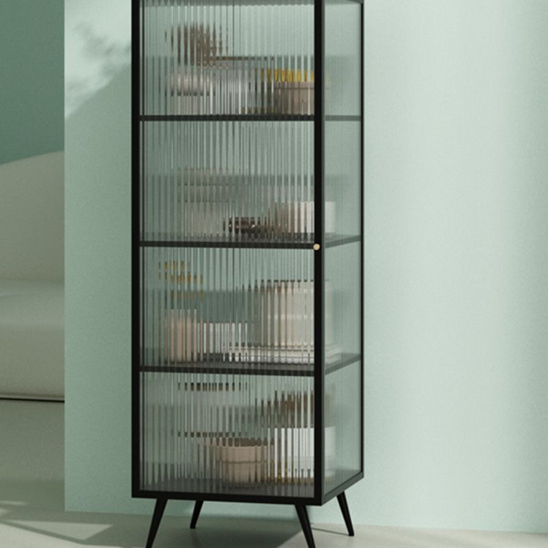 Metal and Glass Side Board 53"H Modern Minimalist Home Rectangular Sideboard with Door