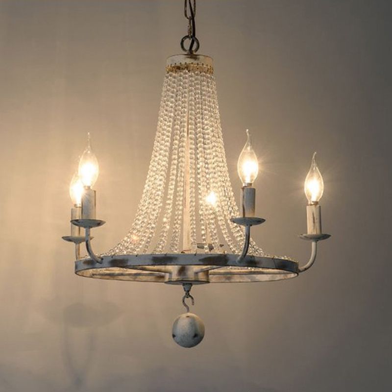 Lampadario del soffitto di candele bianco in difficoltà Crystal 5/6/8.