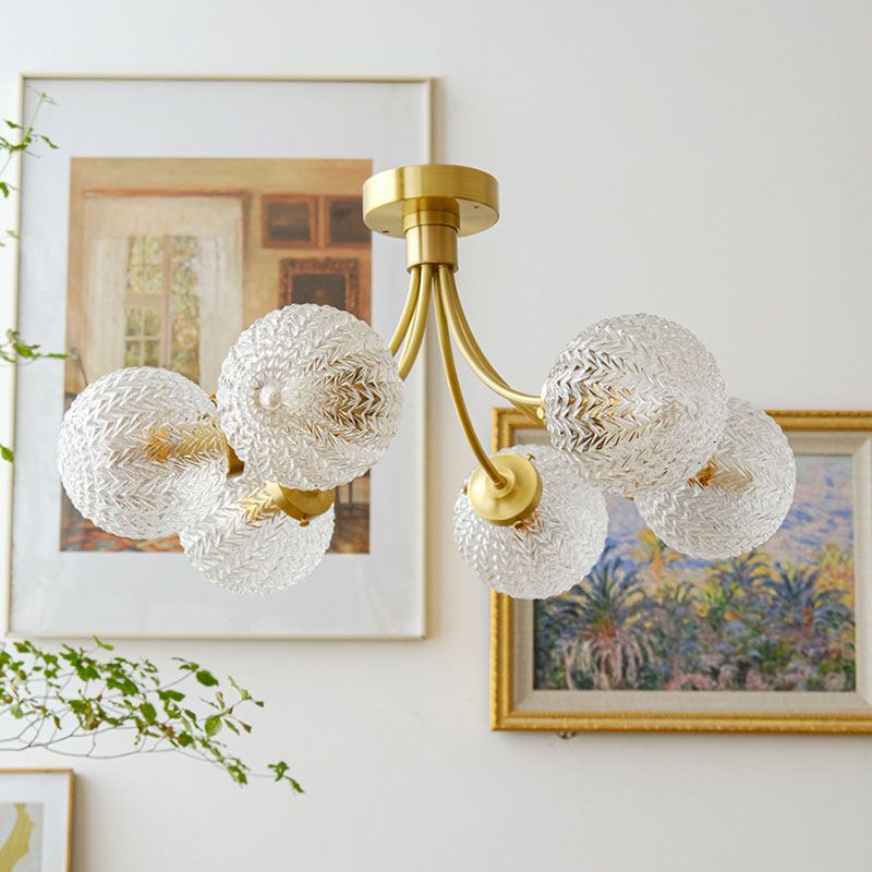 American Style Ceiling Light Ball Shape Shade Ceiling Lamp for Bedroom