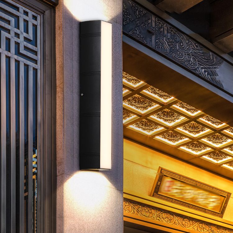 Metal Rectangle Shape Wall Lights Modern Style 2 Light Wall Mount Fixture for Living Room