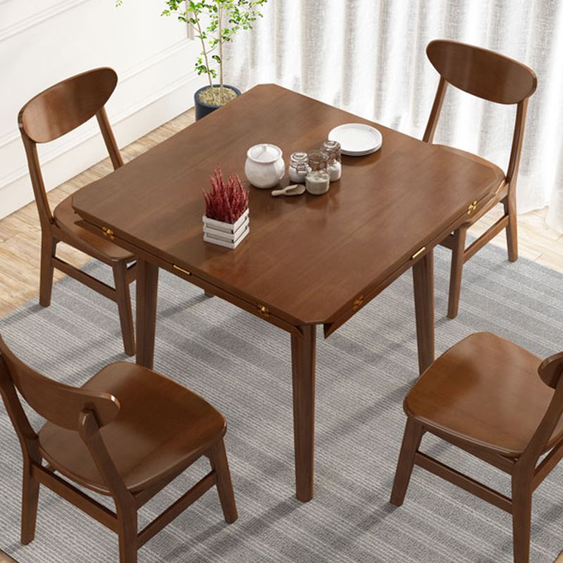 Drop-Leaf Dining Table Contemporary Solid Wood Dining Room Table