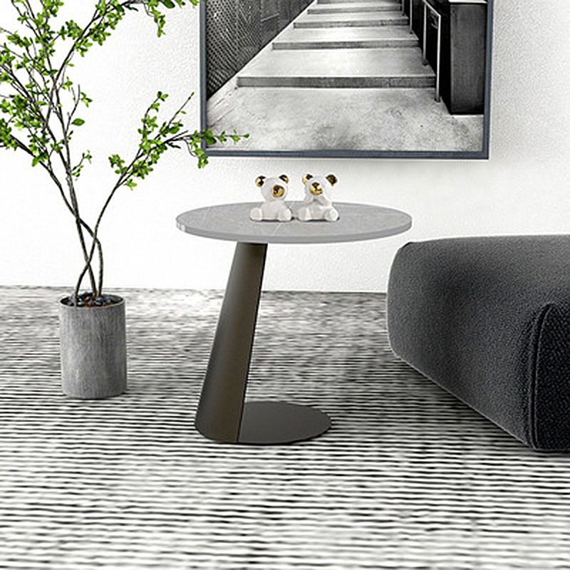 3 Legs Base Cocktail Table Rock Plate Table Round Coffee Table with Metal Base