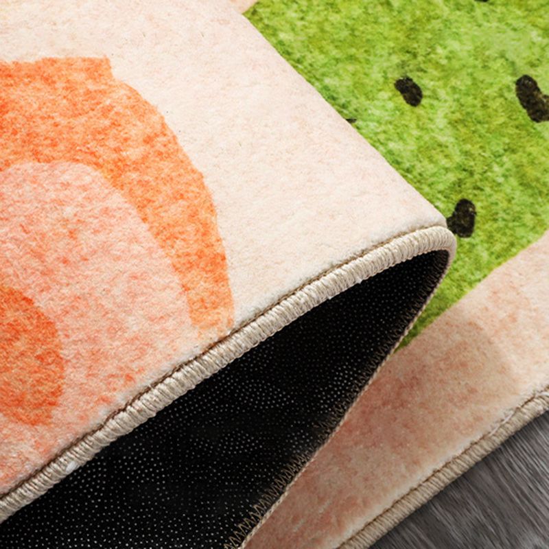Tapis à tendance rose décor de la maison silhouette imprimé tapis résistante à la tache pour le salon