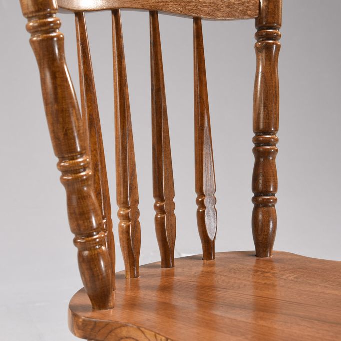 Country Solid Wood Square Dining Chair Slat Back Dining Side Armless Chair