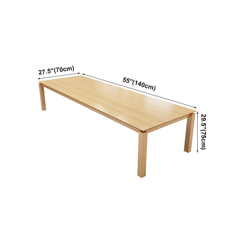 Rectangle Modern Table Solid Wood Fixed Dining Table with 4 Legs