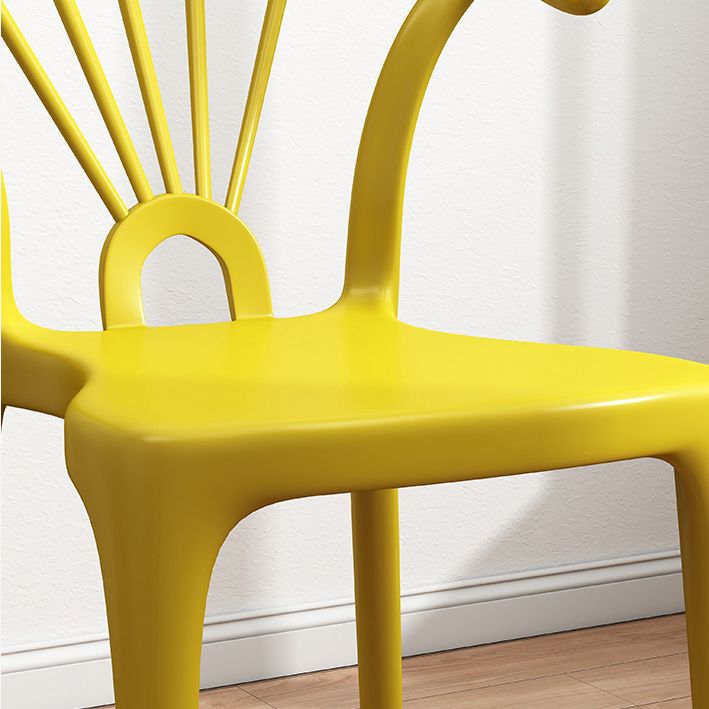 Silla plástica moderna para interiores y exteriores, silla individual sin brazos Wishbone para Patio