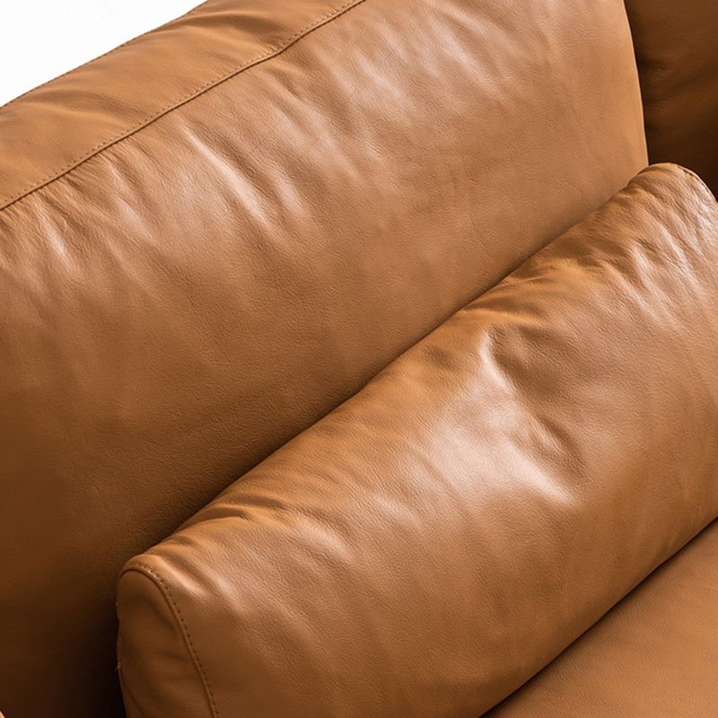 31"H Scandinavian Sectional Sofa Leather Sectional with Bostol Pillows