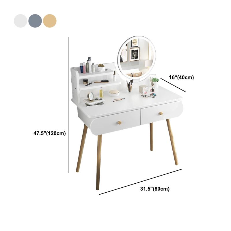 Modern Makeup Vanity Desk with Mirror and Storage Shelves 47.25" for Bedroom