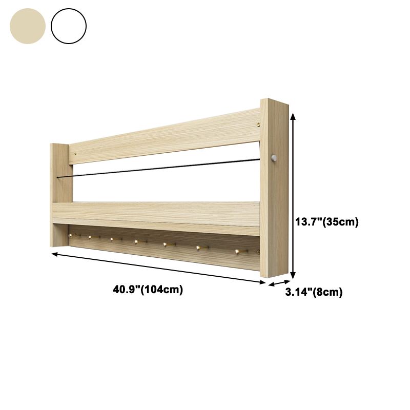 Contemporary Wood Bookshelf Closed Back Wall Mounted Bookcase for Home Office