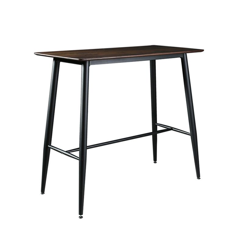 Indoor Modern Rectangle Trestle Bar Dining Table with Metal Legs