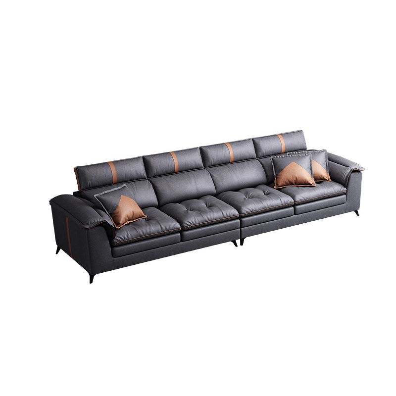 Pillow Top Arm Sectional Sofa 37.4"High Fabric Adjustable Cushion Back Sofa