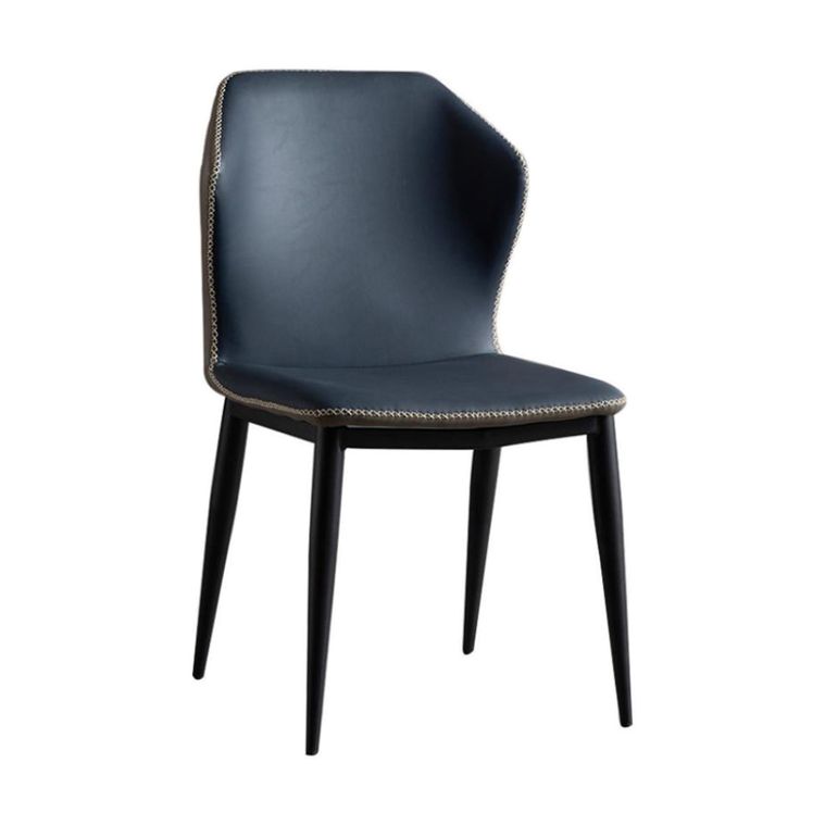 Silla lateral industrial casera Silla de comedor tapizada de metal con respaldo lateral