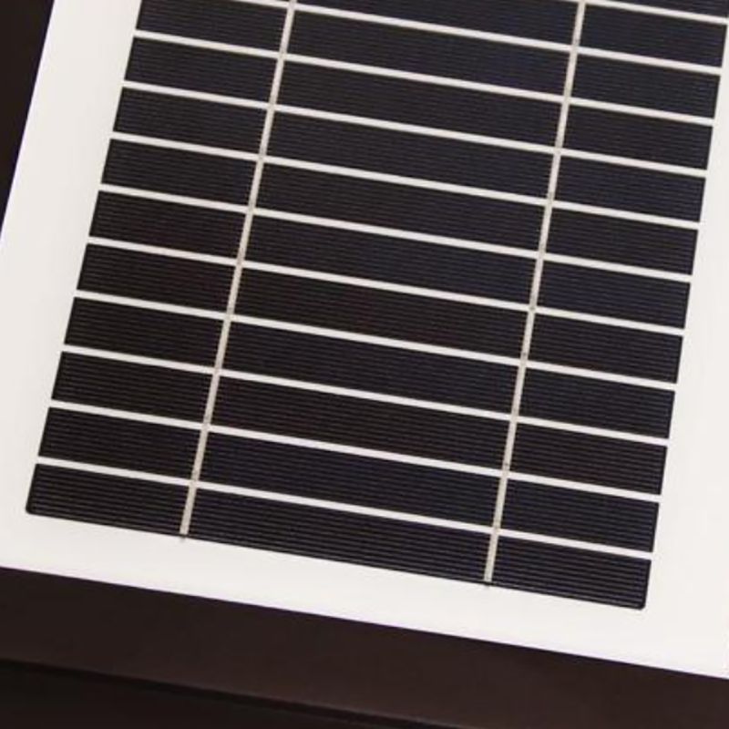 Metal Rectangle Shape Outdoor Light Modern Style 1 Light Solar Pillar Lights in Black