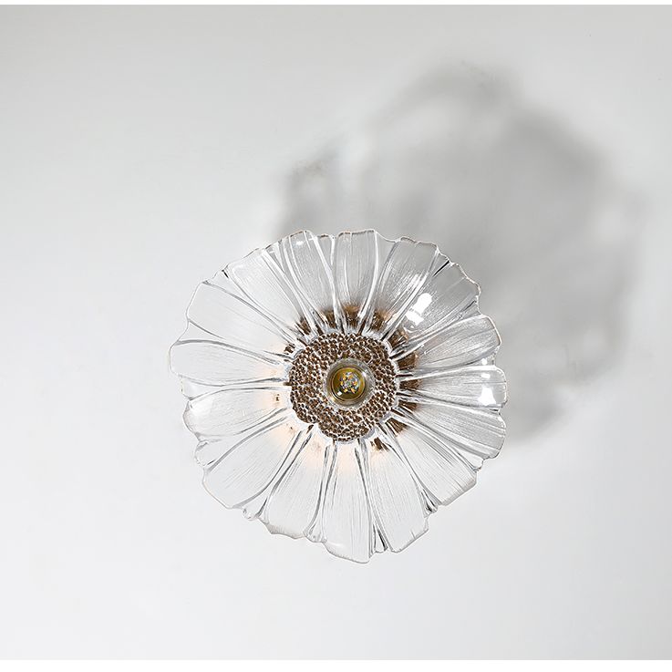 Lámpara de montaje semi de montaje con bordes festoneados lámpara de techo de vidrio tradicional para pasillo