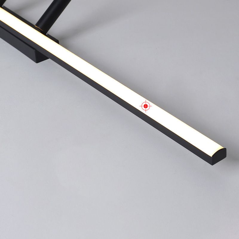 Montaje semiempotrado LED rectangular negro en lámpara de techo interior de acrílico de simplicidad moderna con lámpara de hierro forjado