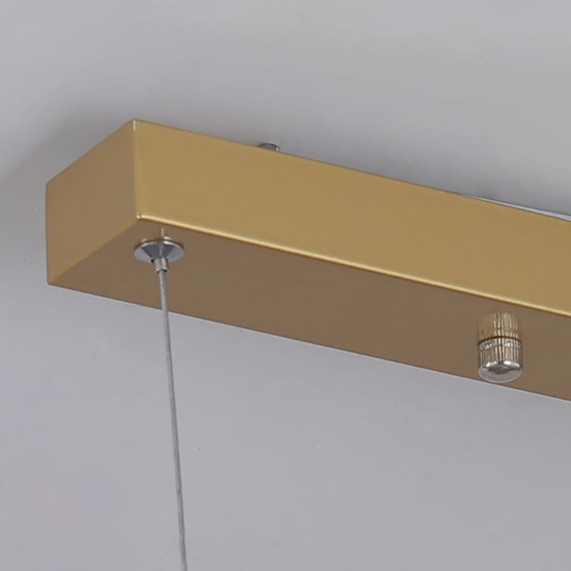 2-Light Modern Ceiling Light Golden/Black LED Island Lighting for Dining Room