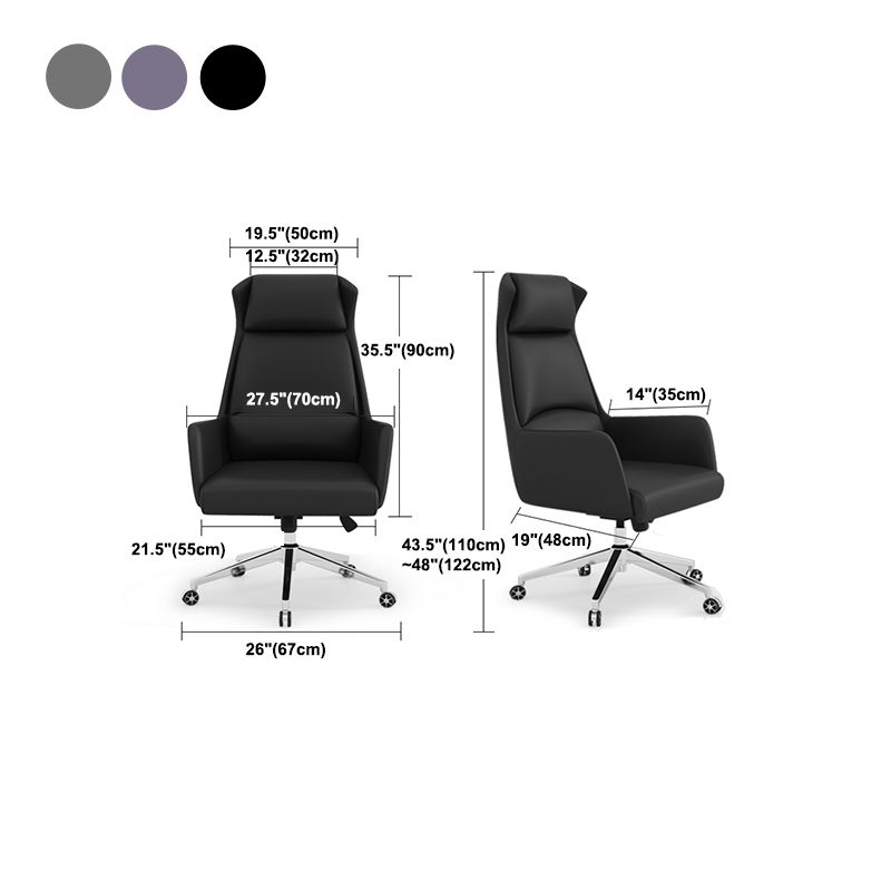 Executive Swivel Chair with Wheels Modern Task Chair with Chrome Frame