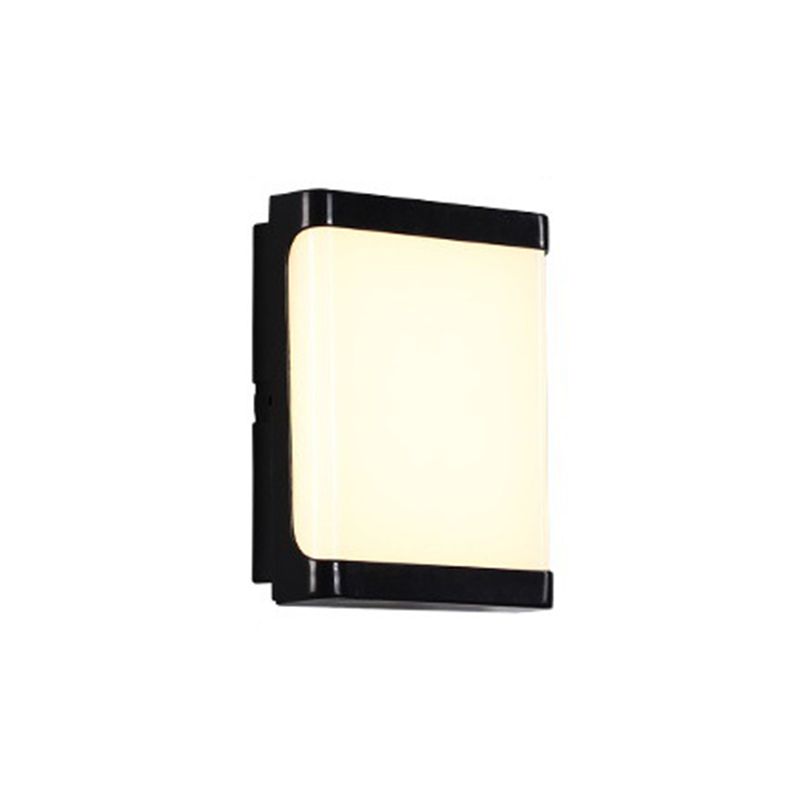 Modern Metal Wall Sconce Geometric Shape Wall Light with Plastic Shade for Living Room